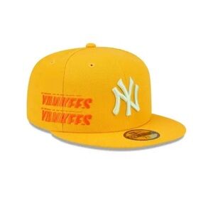 Exclusive Men's New Era Gold New York Yankees Tonal 59FIFTY Fitted Hat 7 3/8
